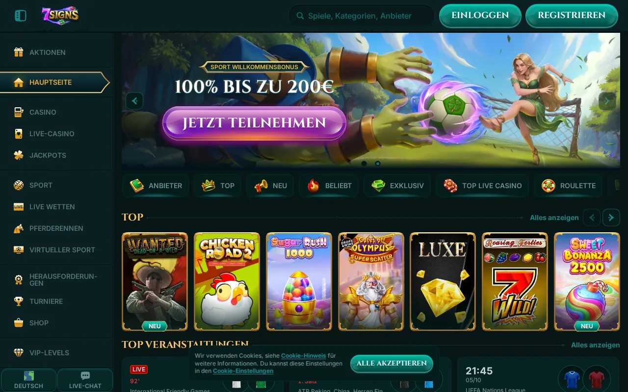 Home page of 7signs.com (screenshot)